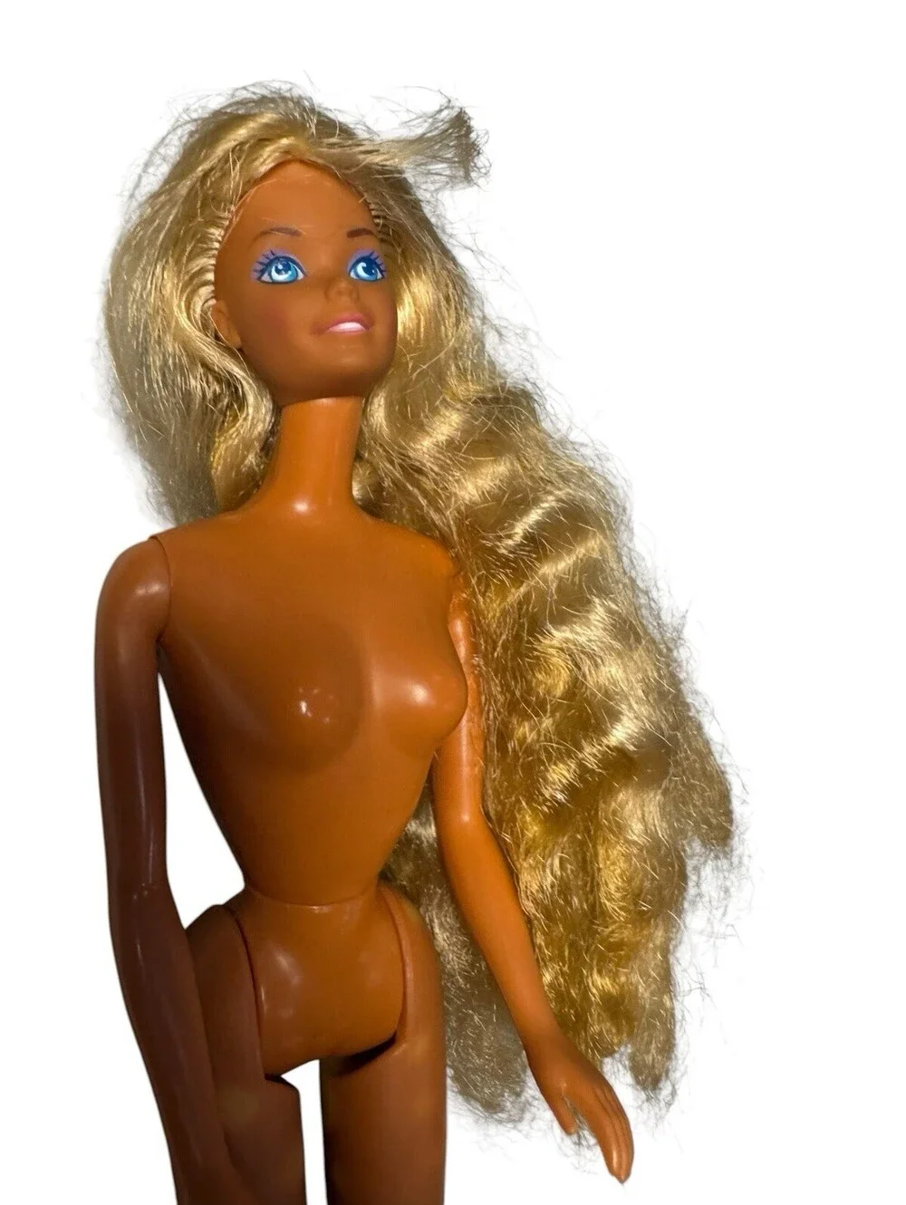 1985 Mattel Tropical Barbie #1017 Barbie Doll Long Brassy Blonde Hair Nude